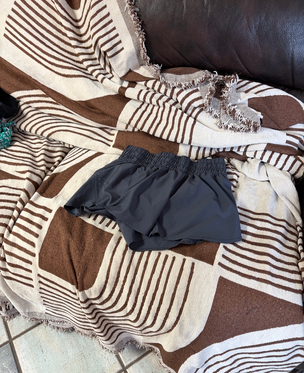 Women's Black Athletic Running Shorts with Elastic Waist